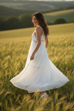 Load image into Gallery viewer, White Bronze Chiffon Dress