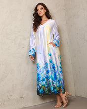 Load image into Gallery viewer, Floral Satin Long Sleeve Italian Dress