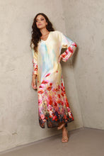 Load image into Gallery viewer, Floral Satin Long Sleeve Italian Dress