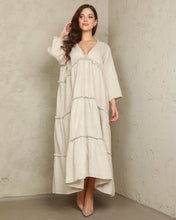 Load image into Gallery viewer, Beautiful Flowy Linen Fringe Dress