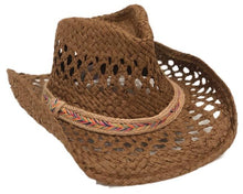 Load image into Gallery viewer, ‘Chocolate Cowboy’ Brown Soft Straw Cowboy Hat