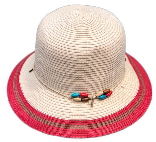 'Paradise Found' Red Beaded Bucket Hat