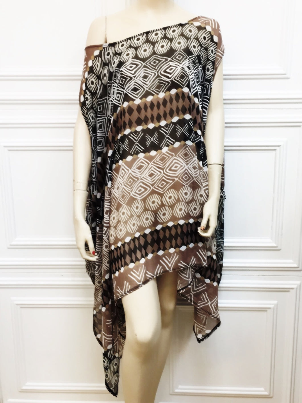 Chocolate 'Diva' Off Shoulder Tunic
