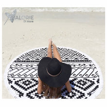 Load image into Gallery viewer, Black Round Beach Towel