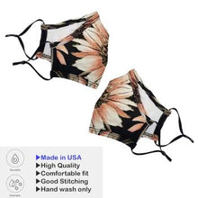 Load image into Gallery viewer, Silky Face Mask with Cream and Coral Flower- Hana